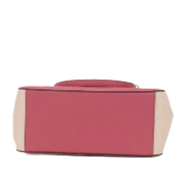 NWT Michael Kors Jet Set Leather Shoulder Bag Tote Pink Gold Chain Ivory Blush - Picture 10 of 16